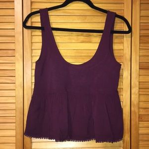 Deep maroon/purple mid-cropped tank